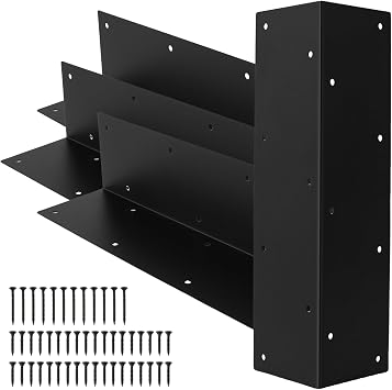 4Pcs Raised Garden Bed Corner Bracket, Rustproof Raised Bed Corners Metal Connectors with Screws, 11"x 3"x 3" Right Angle Garden Bed Corner Fixing Bracket, for Wood Furniture Vegetable Planter Garden