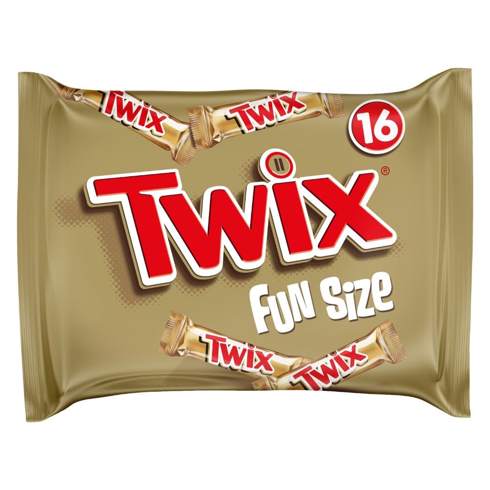Twix Chocolate Funsize Bulk Bag, Chocolate, Caramel & Biscuit Bars, 333g, 16 pack