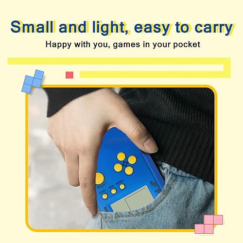 Miniatura 6 de 2 consolas de juegos de ladrillo de pantalla grande, juegos electrónicos integrados en 23 juegos clásicos para niños y adultos (color al azar)