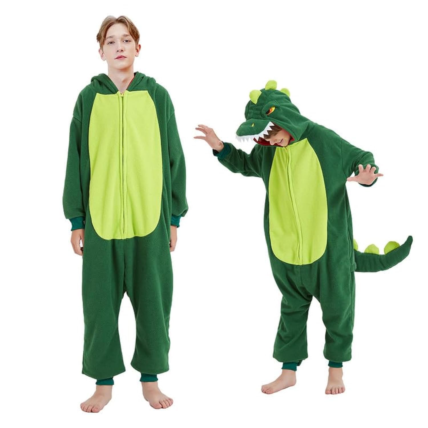 Tutina con Animali dei Cartoni, Dinosauro Pigiama Carino, Pagliaccetto, Costume Cosplay per Carnevale e Feste di Halloween per Bambini da 2 a 4 Anni