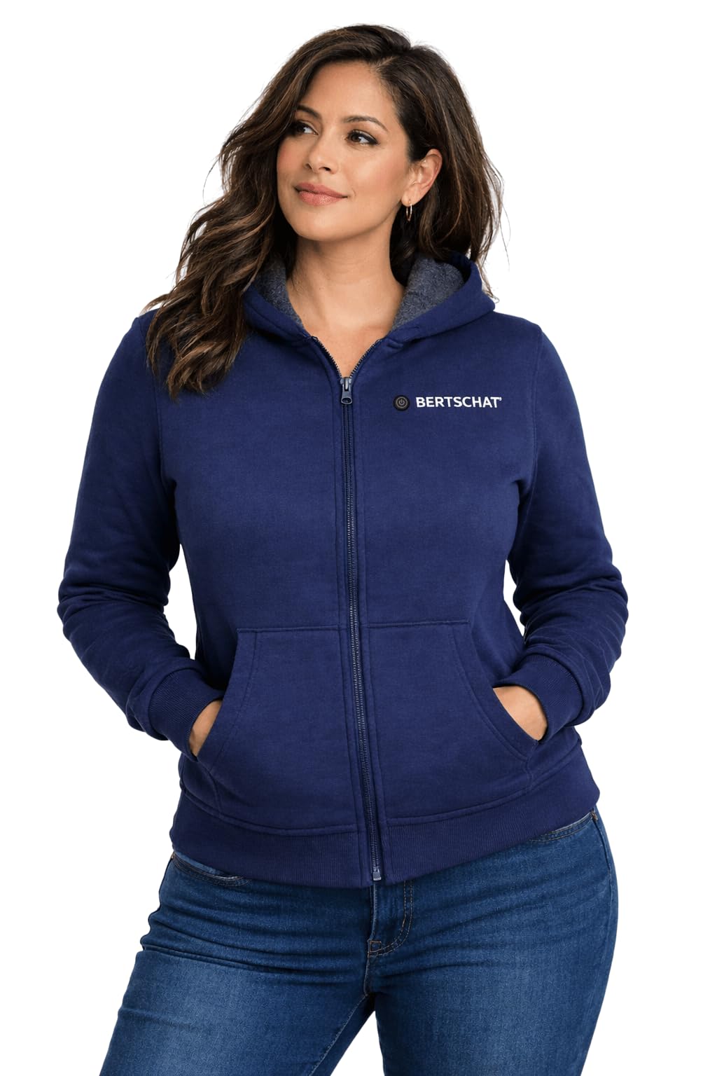 BERTSCHAT Heated Vest - Heated Hoodie - Heated Jacket | Women | 5 Heating Zones | Navy Blue | XXL