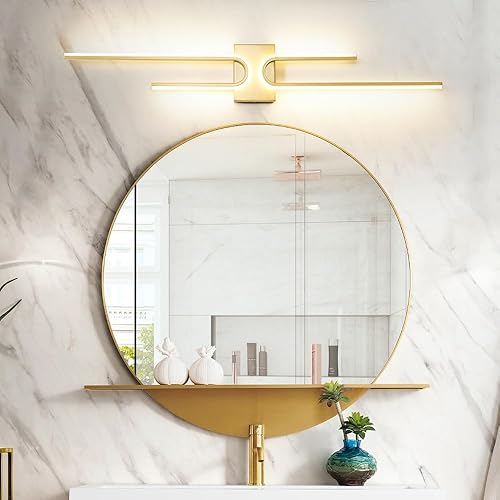 Miniatura 2 de Moderna lámpara LED de tocador de baño, lámpara de tocador regulable, lámpara dorada de baño sobre el espejo, aplique de pared LED inalámbrico con