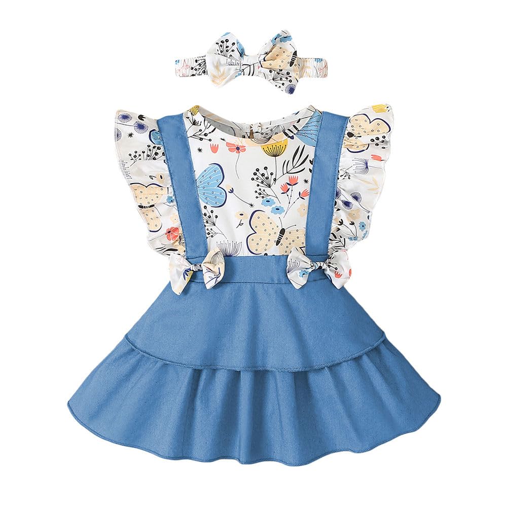 Girl's Mini Graphic Cotton Butterfly Sleeves Fit Flare Plain Casual Dresses-image-44