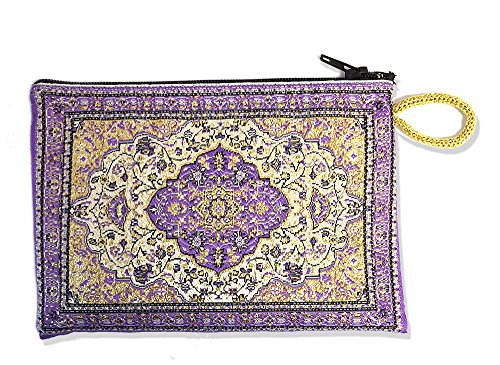 Pochette chapelet violette en tapisserie de 14 cm pour cadeaux religieux