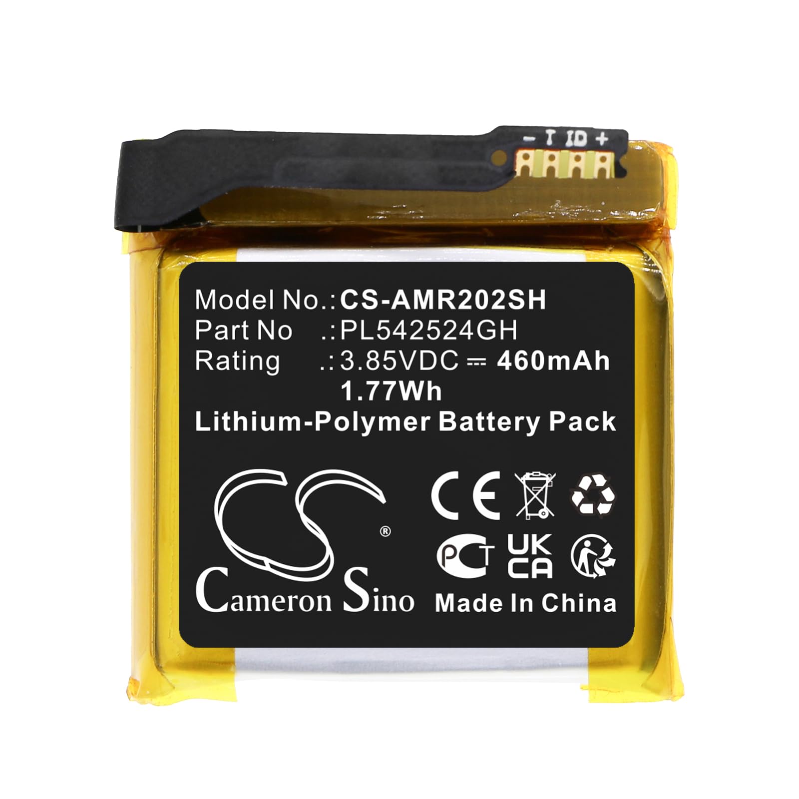 CS Cameron Sino 460mAh / 1.77Wh Replacement Battery for Amazfit GTR 2E, A2023, PL542524GH