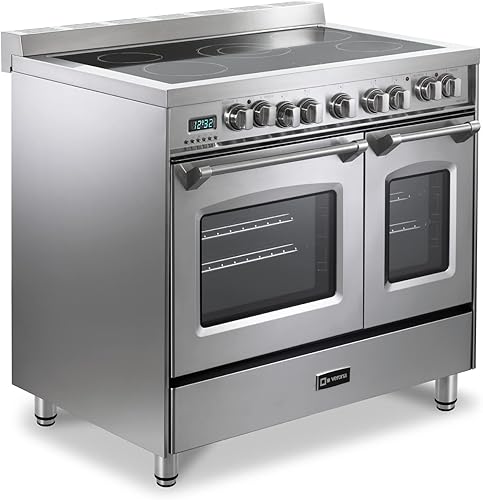 Miniatura 2 de Verona Serie Prestige VPFSEE365DSS - Convección de horno doble, 5 quemadores, doble elemento central, pomos cromados y mango de acero inoxidable