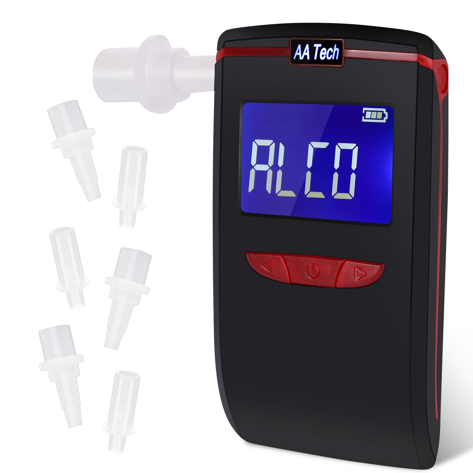 Ethylotest Electronique, Alcootest Ethylotest Homologué Certifié, Ethylotest Portable avec 4 Embouts, Capteur Semi-conducteur E1