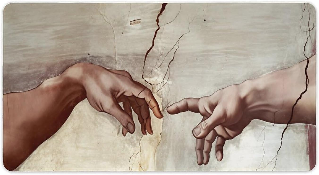 The Hand of God Extended Gaming Mouse Pad with Stitched Edges 30 * 16 * 0.11,Large Non-Slip Rubber Base Keyboard Mat,Desktop Protector for Gamer Office Home