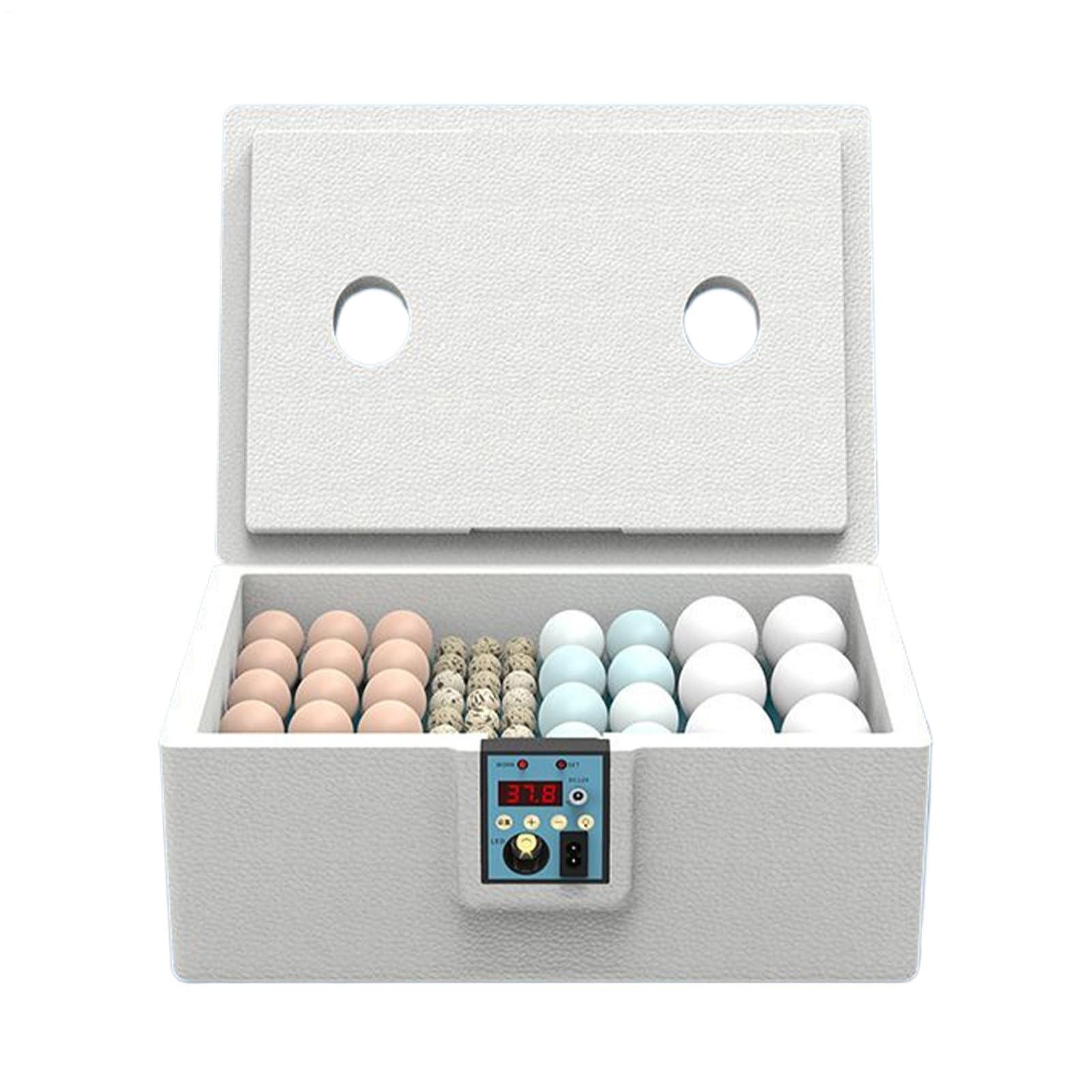 Incubadora para Eclosionar Huevos - Incubadora para 10-25 Huevos De Codorniz,Criadora Avícola Inteligente para Uso En Laboratorios Y Aulas, Control semiautomático