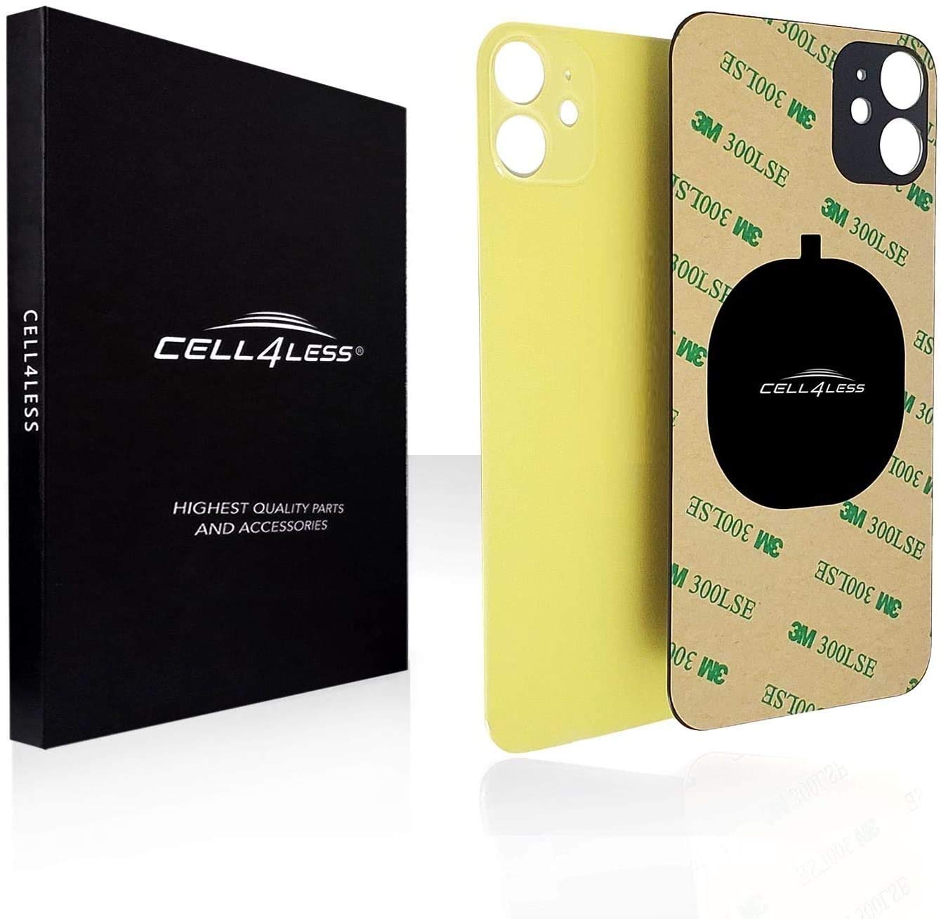 Cell4less Back Glass Compatible with The iPhone 11 Back Glass Replacement W/Full Body Adhesive, Removal Tool, and Wide Camera Hole for Quicker Installation