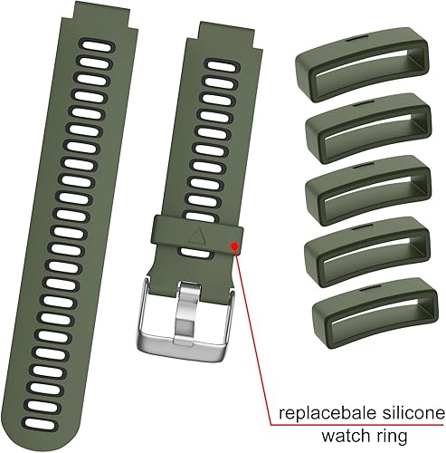 Miniatura 9 de ISABAKE Anillos de sujeción de repuesto compatibles con Forerunner 735XT/Forerunner 235/230/620/630 (paquete de 10) conector de silicona para Negro