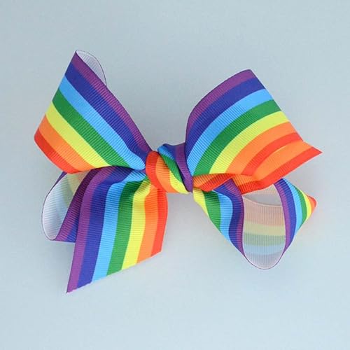 Miniatura 8 de Pinzas para el cabello de arco iris para mujeres y niñas, accesorios para el cabello del día del orgullo gay TSFJ52 (2 unidades de lazo A)