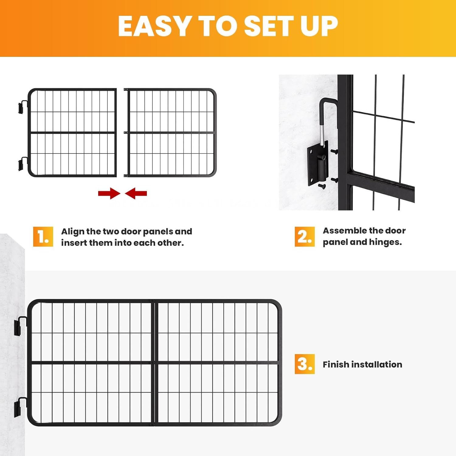 Horse Stall Gates 48" W x 24" H European Yoke,Stall Guards for Horses to Keep Horse Securely,Heavy-Duty Steel Grill Door for Horse Stable,Durable, Ventilation (48 x 24 w/o Yoke)