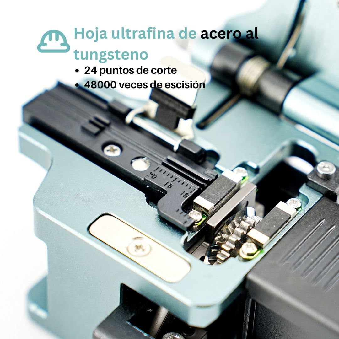 9C+ Cortadora de fibra óptica de alta precisión rotación automática Operación con una sola mano, Fiber Cleaver con material de aleación de aluminio 24 puntos de división 48000 veces de division