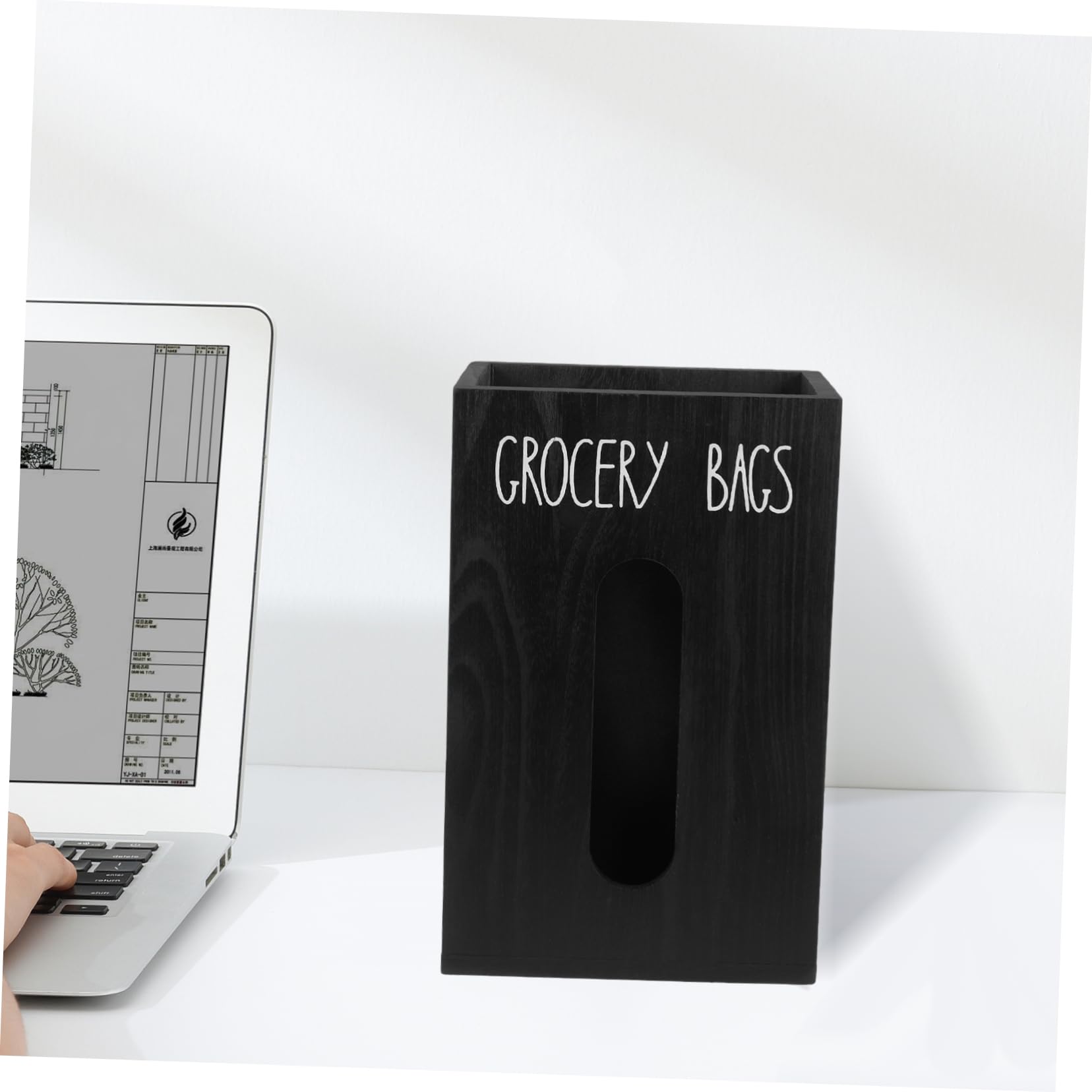 Alipis Elegante Contenitore Organizer in Legno - Contenitore per Sacchetti della Spesa E Sacchetti della Spazzatura