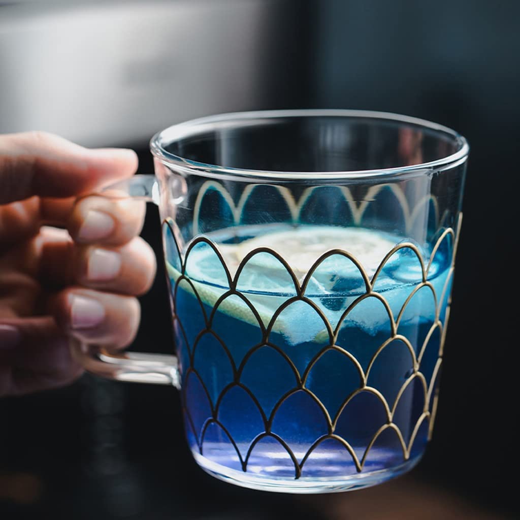 Becher mit einer Glastasse Kreativer Becher Trinkbecher Haushalt Milch Frühstück Tasse Büro Kaffeetasse Kaffeetasse (Farbe: Grau)