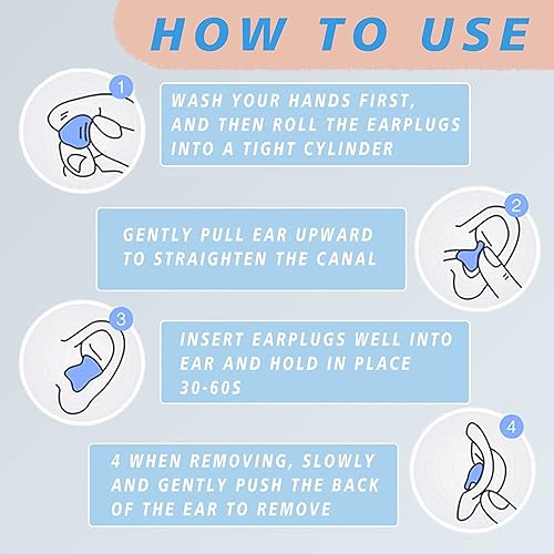 Miniatura 3 de EXGOX SNR27dB - 14 pares de tapones de silicona para los oídos para dormir, con cancelación de ruido, reutilizables, de cera moldeable, para