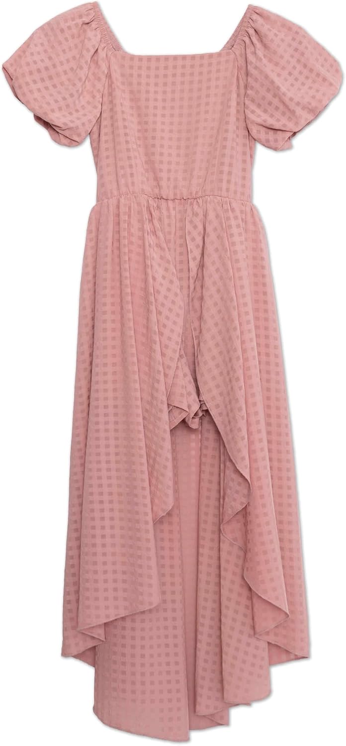 Speechless Girls' Puff Sleeve Maxi Walk Through Party Dress