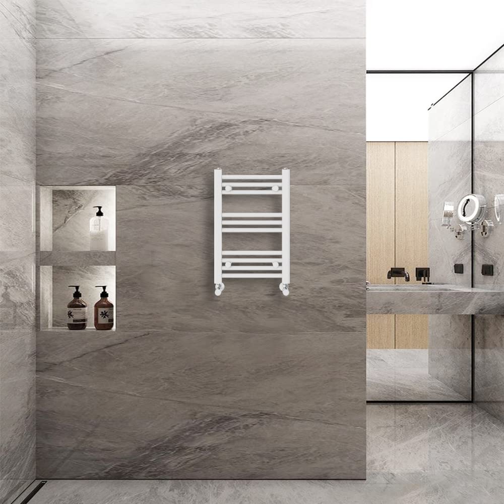 (600X400mm) Warmehaus Straight Heated Towel Rail Central Heating For Bathroom Kitchen Radiator Ladder White 5063021967009