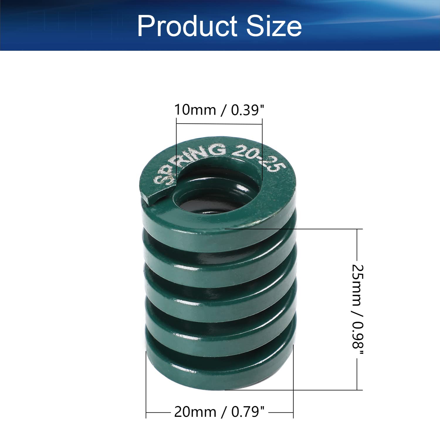 1 Pc Compressieveren 20mm OD 25mm Licht Belasting Die Lente Lange Spiraal Stempelen Compressie Mould Die Lente Voor 3D Printer Compressie Verwarming Bed Lente