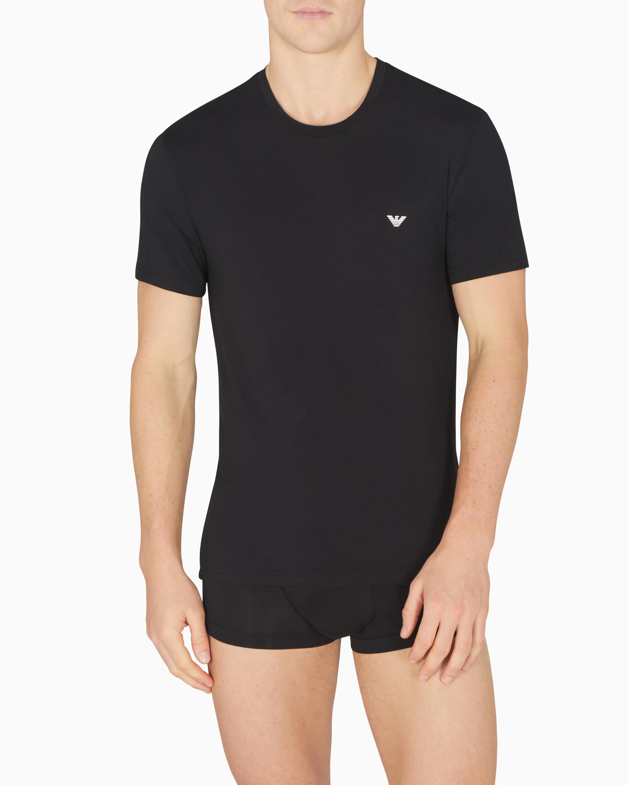 Emporio Armani Soft Touch Bamboo Viscose 2-Pack T-Shirt Paquete de 2 Camisetas de Cuello Redondo Hombre