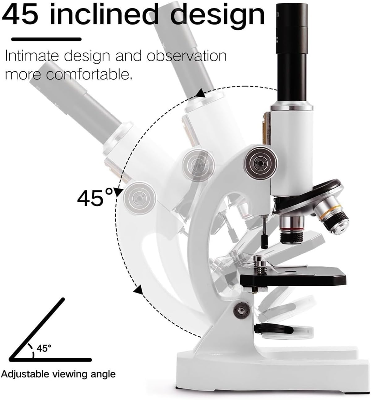 USB Microscope, Microscope 64X-2400X Monocular Light Elementary School Students Science Experiment Biology Education for Children Adults Beginner Learning and Experiments