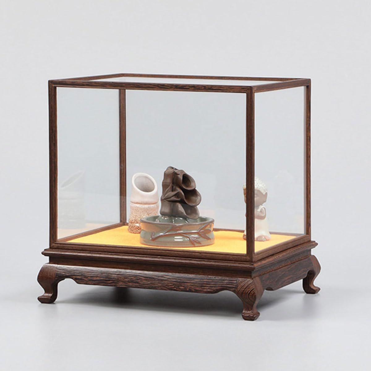 BESPORTBLE Multifunktionale Antike Vitrine aus Holz Transparente Staubdichte Modellaufbewahrungsbox Tischvitrine für Bastel und Haushaltsdekor Formstabil und Leicht zu Reinigen