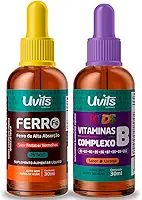 Kit Ferro Bisglicinato 30ml + Complexo B Kids 30ml Uvits