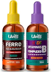 Kit Ferro Bisglicinato 30ml + Complexo B Kids 30ml Uvits