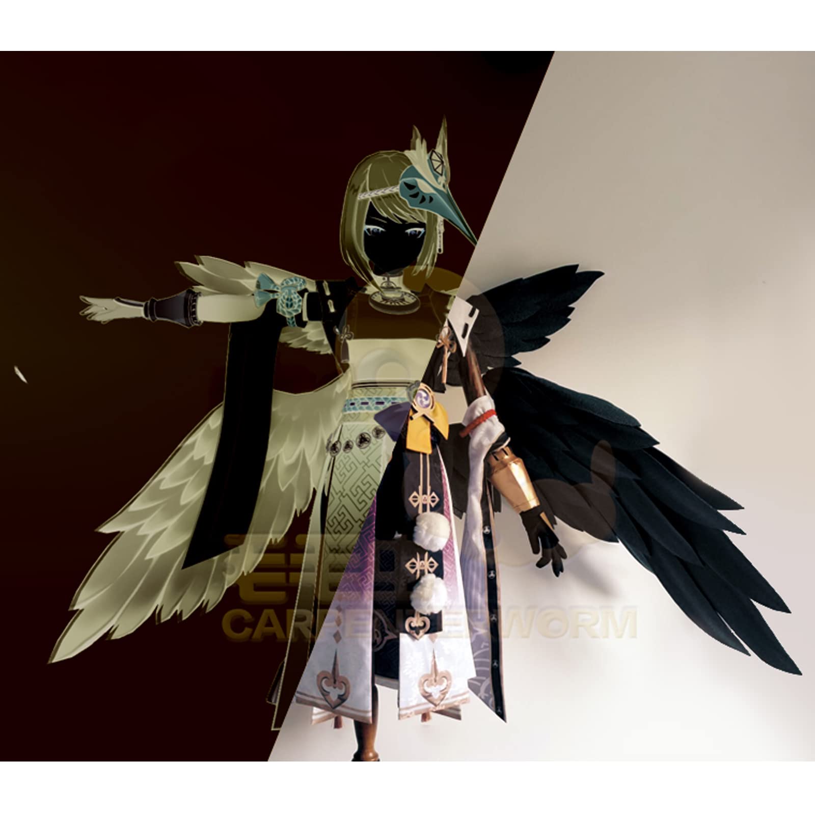 Amazon.co.jp: 原神 九条裟羅 コスプレ 翼 羽 コスプレ道具 手作り