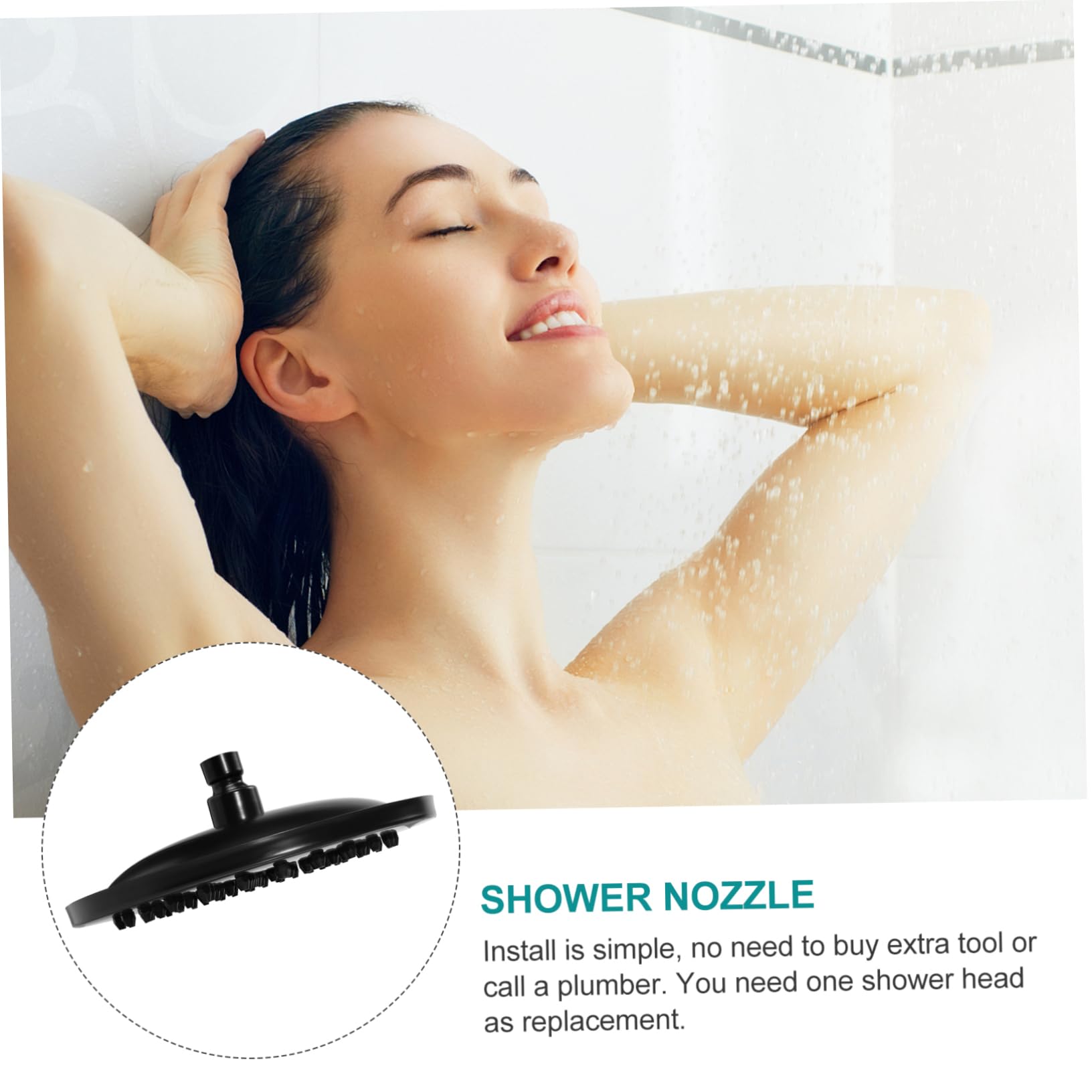 SHINEOFI Boquilla de Ducha Acero Inoxidable 8 Pulgadas Rociador de Ducha Cabezal Rociador de Instalación Compatible Agua y Energía
