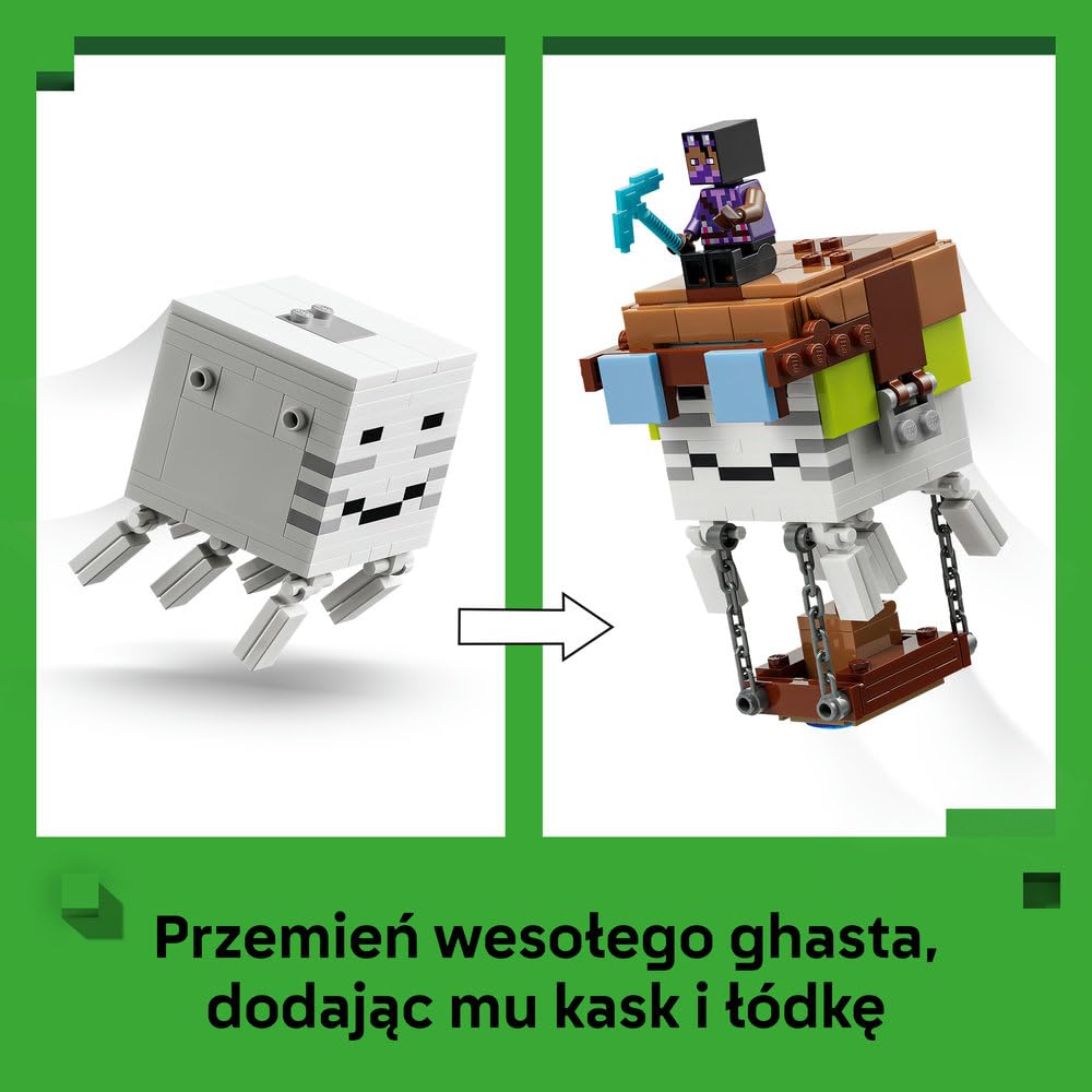 LEGO Minecraft Stacja Ghasta 21597 | budowla Minecraft, zestaw z mobami, prezent dla fana Minecrafta 9+, 754 elementy