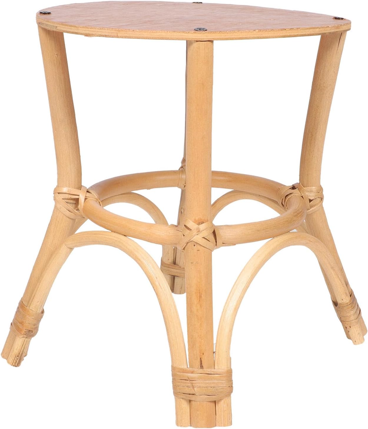 Toyvian Wooden Plant Stand Flowerpot Holder Balcony Display Rack Indoor Potted Plant Support with Rattan Weave, Diameter 25x27cm, Lightweight 400g for Home Gardening