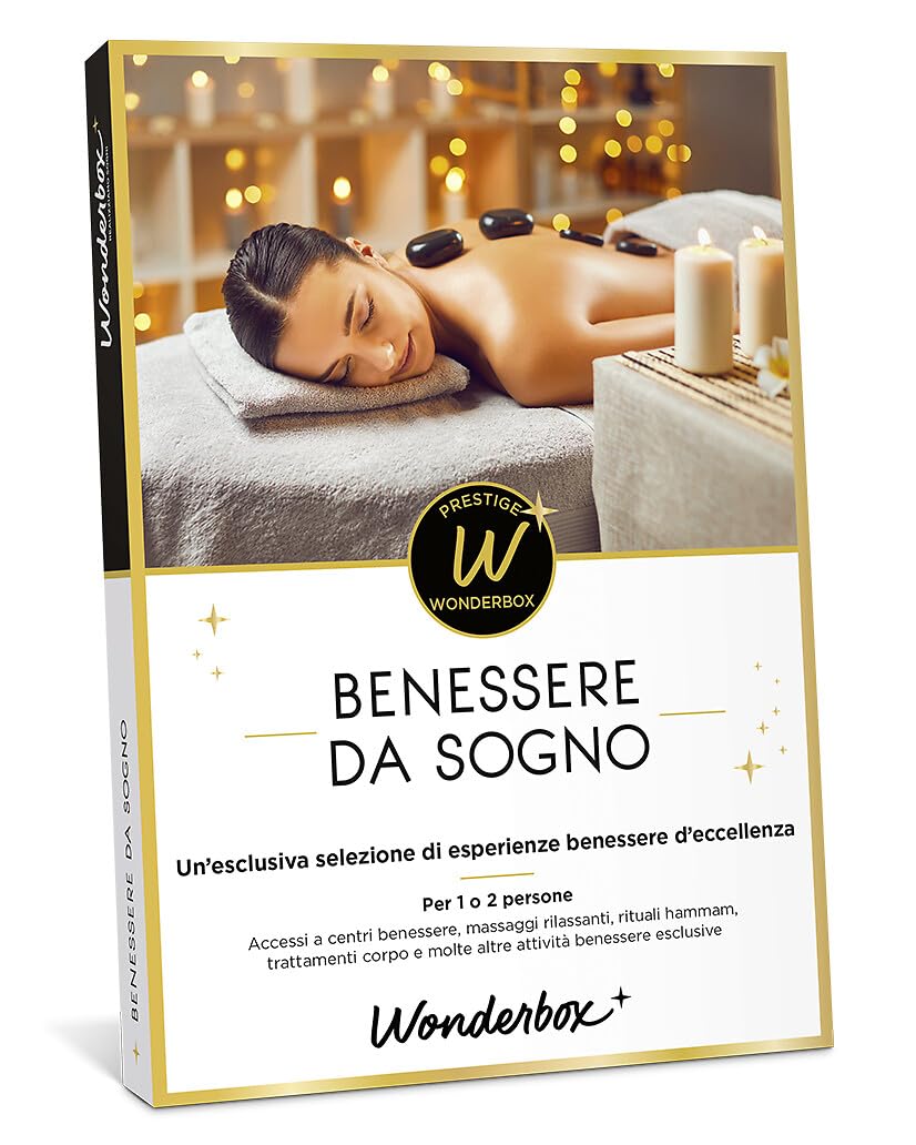 Wonderbox - Cofanetto Regalo - Benessere da Sogno - per 1 o 2 Persone | 1 attività benessere d'eccellenza - Centri benessere, massaggi rilassanti, rituali hammam, trattamenti corpo esclusive