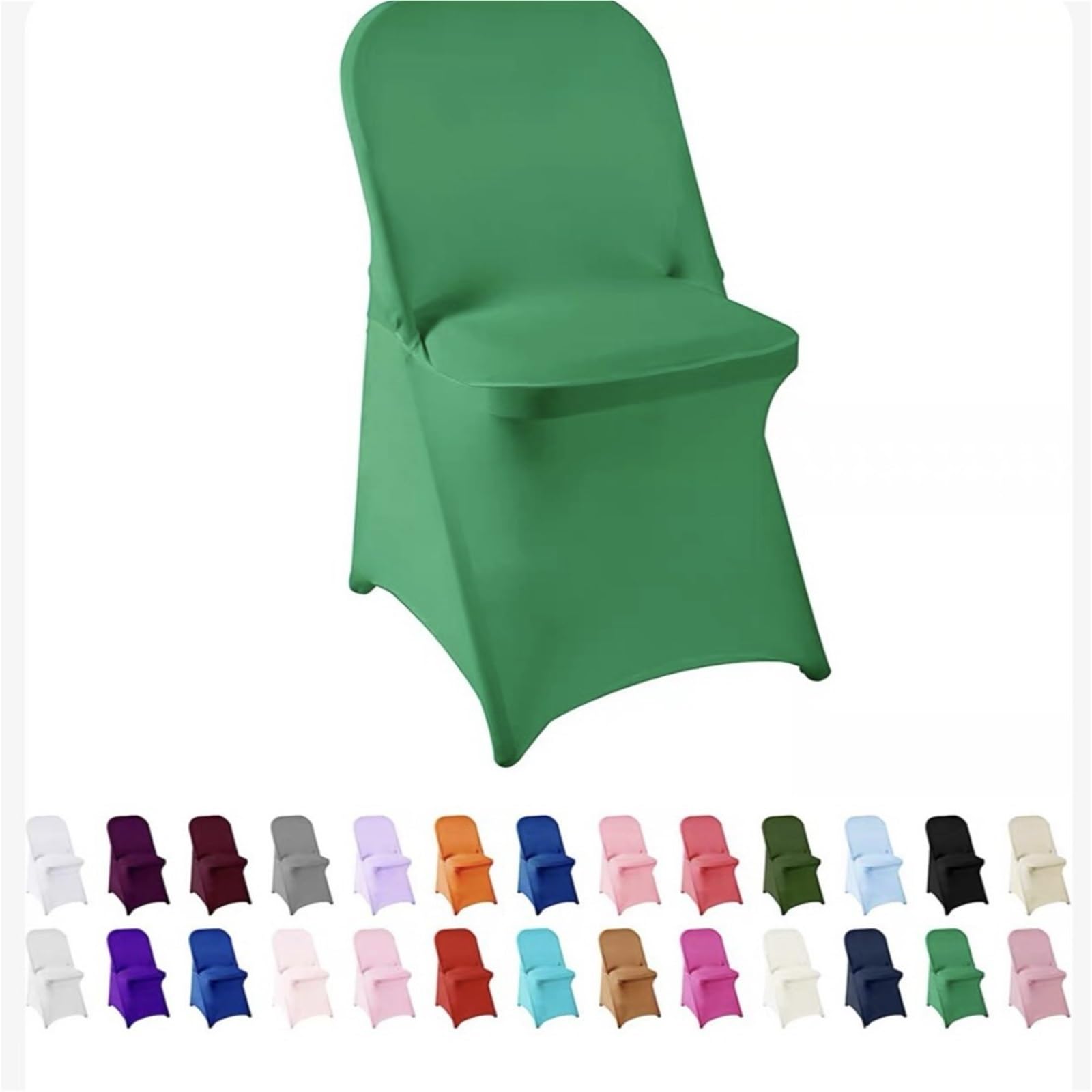 PBTMCD 50 Pcs Stretch Wedding Chair Covers With Skirt, Elastic Slipcovers For Banquets Hotels Parties Dinners(8#)