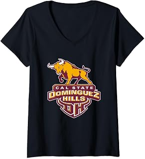Womens Cal State Dominguez Hills Toros Icon Officially Licensed V-Neck T-Shirt