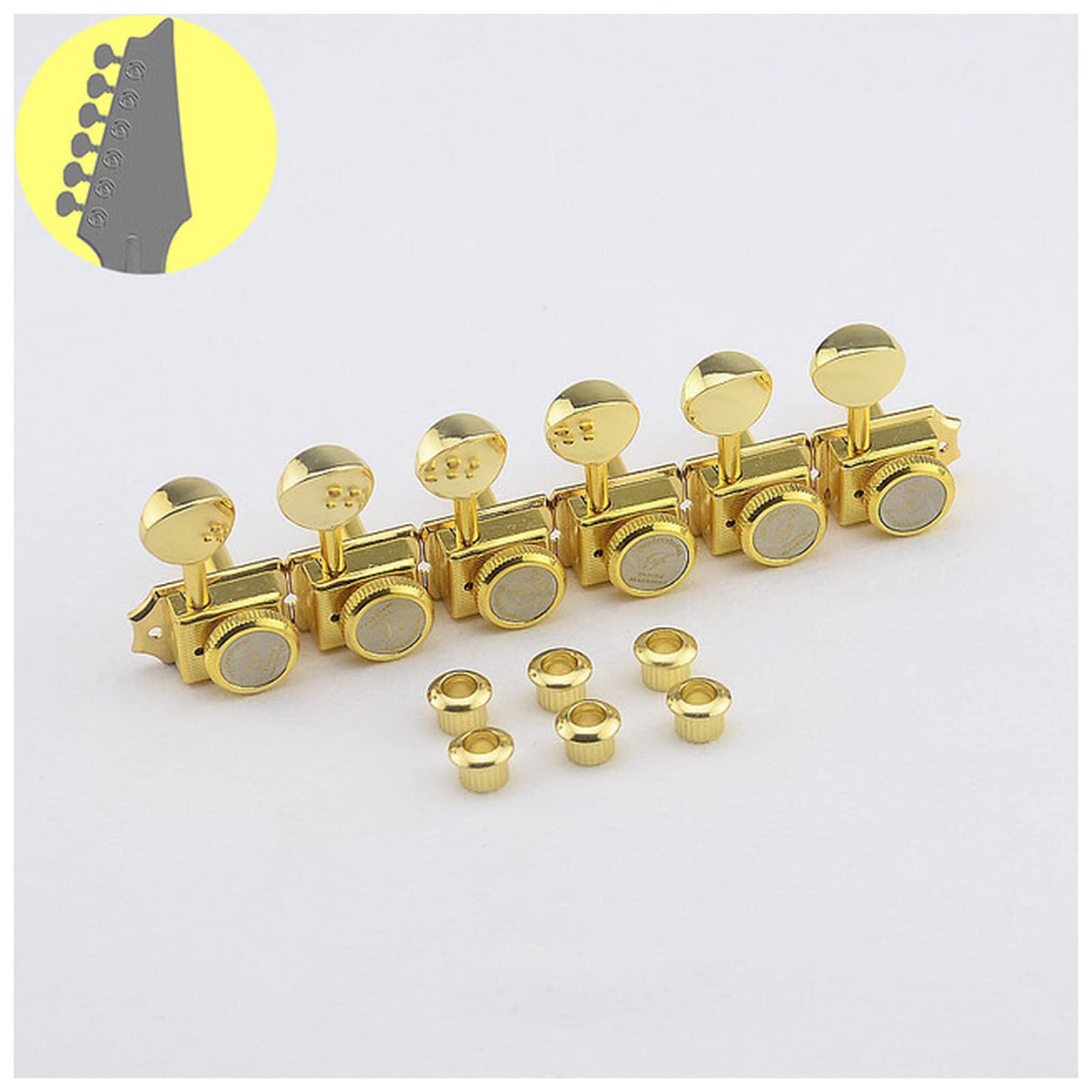 Accordatore di Chitarra Sintonizzatori for Chitarra for Chitarra Vintage Accordatore per Chitarra di Legno(Gold R6 1 Set)