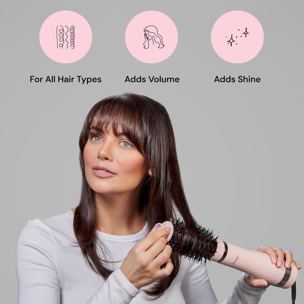 L'ANGE HAIR Multi-Volume Series Blow Dryer Brush | Interchangeable Hair Dryer Brush with Ionic Titanium Barrel for Smooth, Voluminous Styling | Blush - Oval 60mm - Image 3