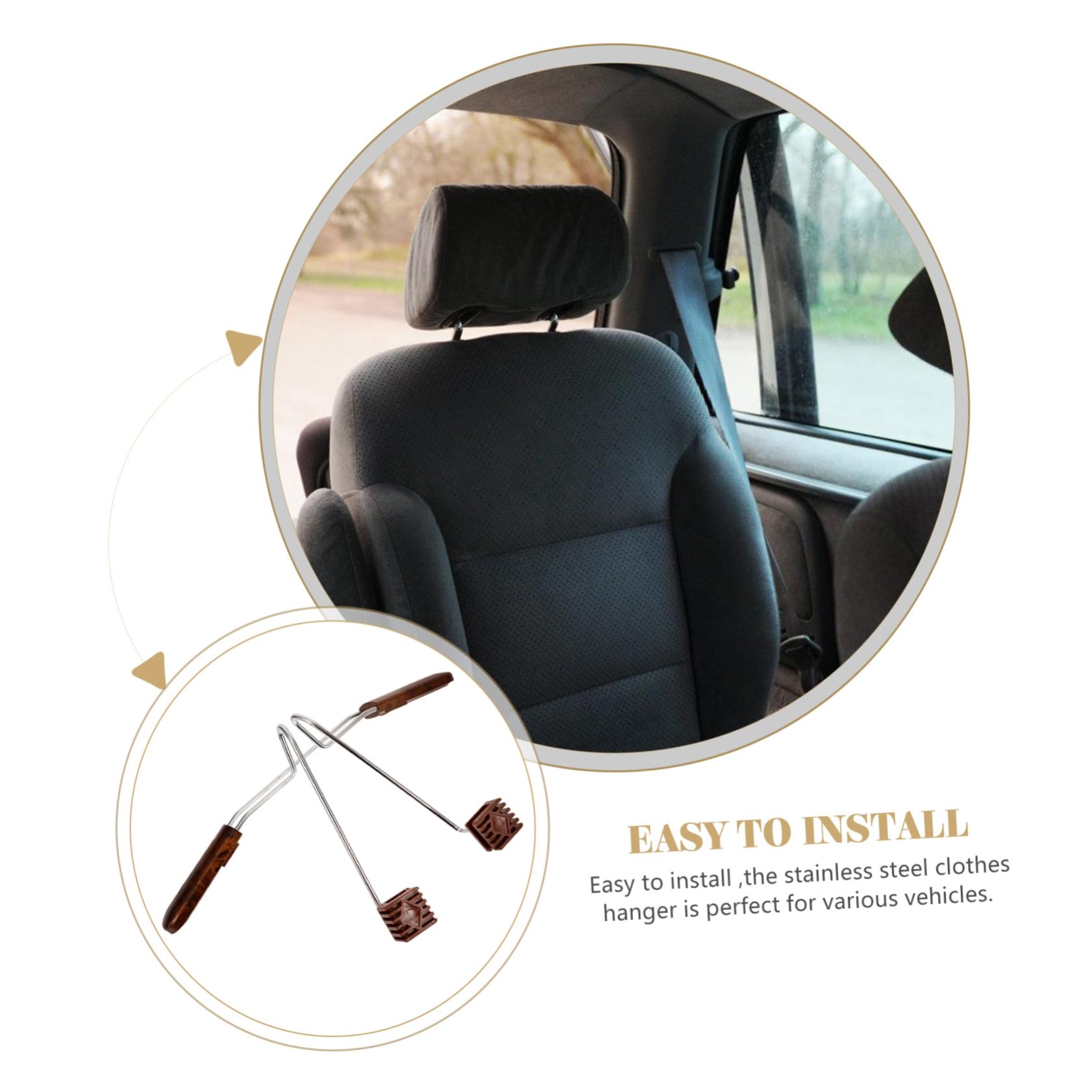 Zerodeko Appendiabiti per Auto in Acciaio Inossidabile Estensibile Porta Vestiti per Veicoli Abs Resistente al Ruggine Colore Casuale