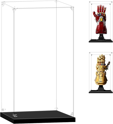 Vitrina acrílica para Lego Gauntlet 76191 Infinity Gauntlet y 76223 Nano Guantelete, 6.3 x 6.3 x 13.8 pulgadas (6.3 x 6.3 x 13.8 in), protege tus