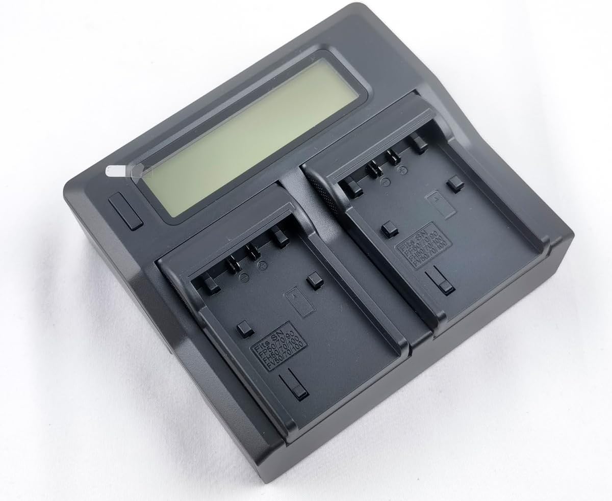 Quick LCD-Screen Battery Charger for Sony NP-FV100 NP-FH100 NP-FV70 NP-FH70 NP-FV50, NP-FV30 NP-FH30 NP-FH50 NP-FP30 NP-FP70 NP-FP90 DCR-DVD DCR-HC DCR-SR HDR-CX Series Camera