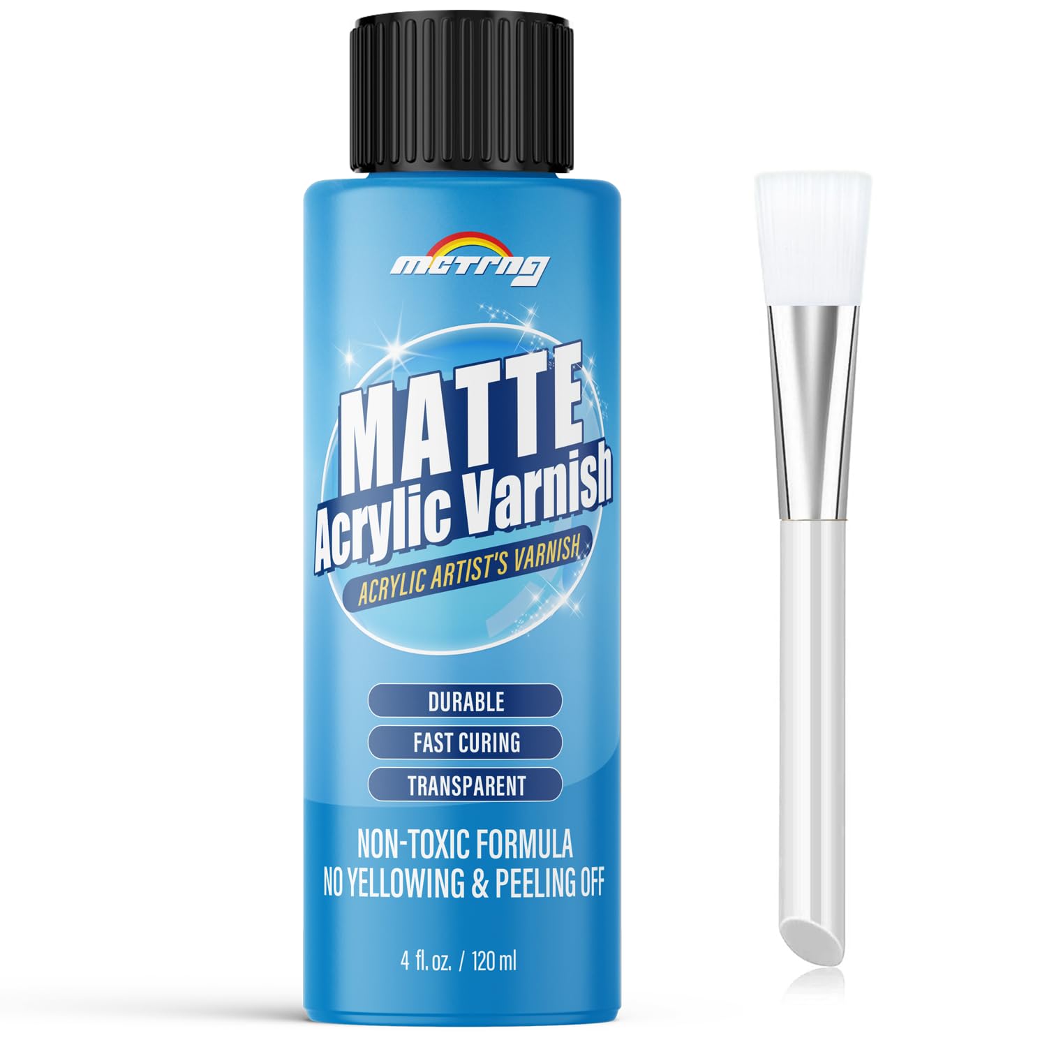 Matte Varnish for Acrylic Painting, Artist's Acrylic Varnish, Non-Yellowing, Non-Toxic, Anti-Crazing, Satin & Matte Finish, for Artwork, Acrylics Paint, Suitable for Pro Artists, Hobby Painter