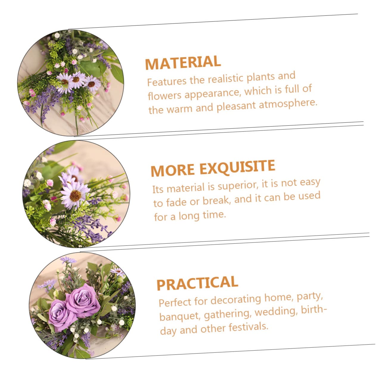 ABOOFAN Ghirlanda Di Fiori Artificiali Per Decorazione Della Porta Ghirlanda Primaverile Rosa Per Matrimoni e Feste Facile Da Installare e Perfetta Per Eventi e Decorazioni Domestiche