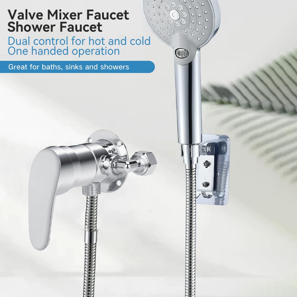 Tissting Miscelatore Rubinetto Doccia, G1/2In Rubinetti per Doccia Piccolo Valvola Corpo Maniglie Rubinetto Bagno Doccia Miscelatore Sistema Doccia Maniglie