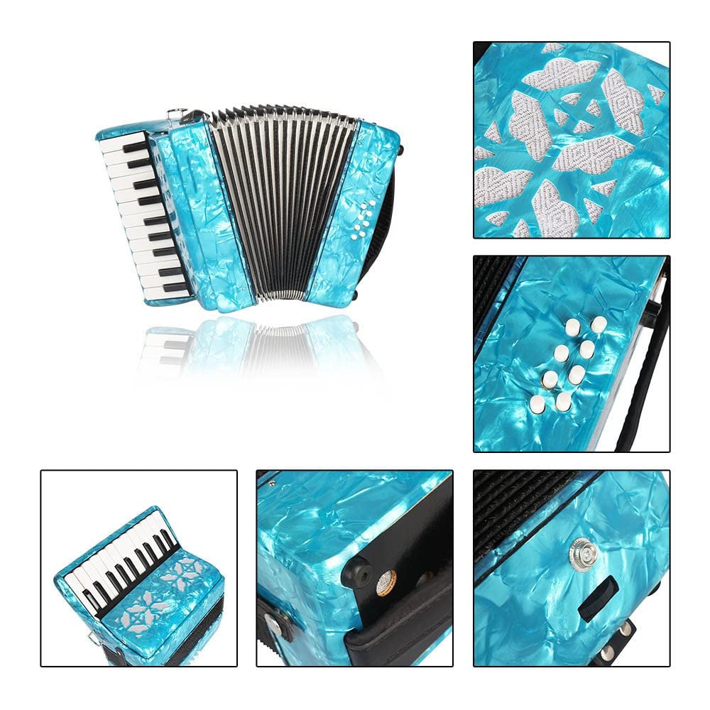 Amazon | 22鍵8バス アコーディオンピアノ ストラップ付き 鍵盤