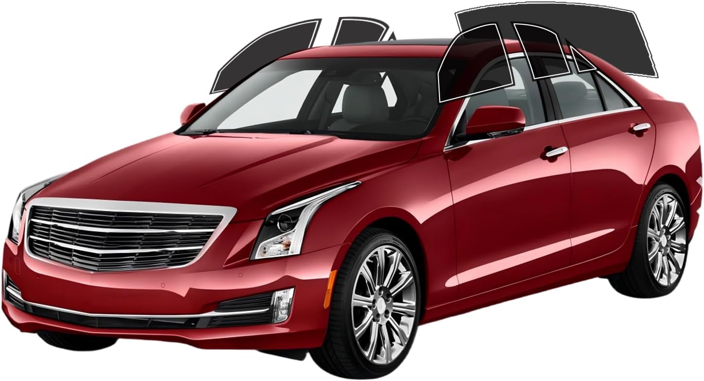 Precut Window Tint Film for Cadillac ATS Sedan 2013-2018 All Side+Rear Windshield 5% VLT 2Ply Anti-Shatter, UV Block, Privacy Protection, Easy Install, No Trimming Needed,Heat & Glare Reduction