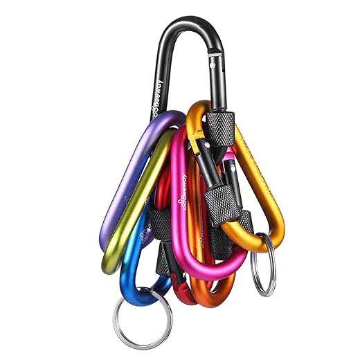 Pack of Locking Aluminum Carabiners for Outdoors