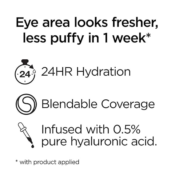 LOreal Paris True Match Eye Cream in a Concealer, 0.5% hyaluronic acid, Light C3-4, 0.4 fl. oz.