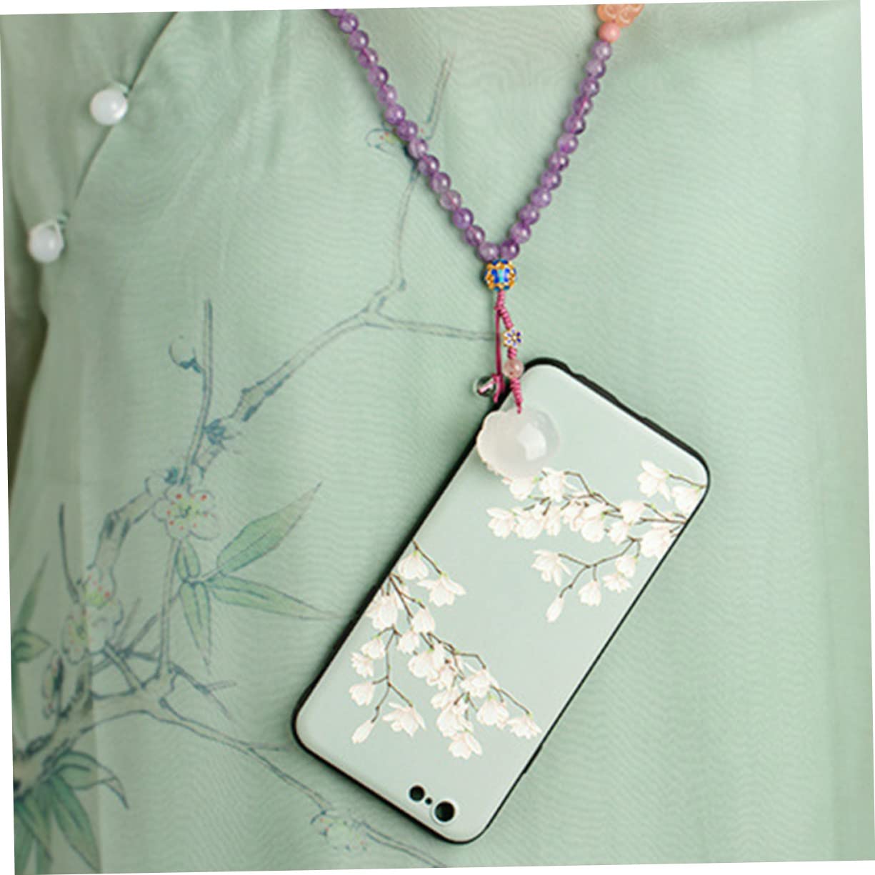 Mipcase cavo per appendere il telefono him per lei cinturino del telefono da polso cinghia degli accessori per cellulari cordino per telefono cavo telefonico Violet