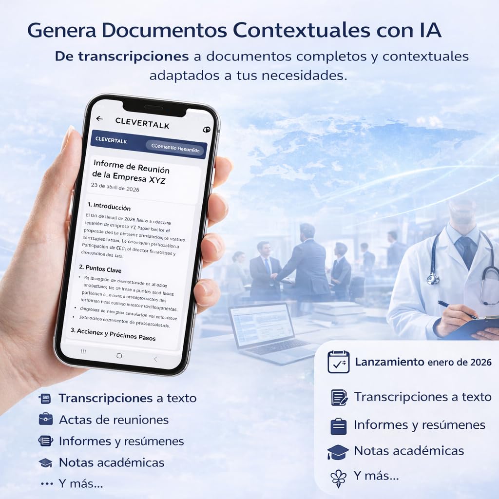 CleverTalk Heart Grabadora de Voz con IA | Activada por Voz | App Móvil, Mac, Windows y Web | Cloud Europea GDPR | 64GB | Audio HD 1536kbps | USB-C
